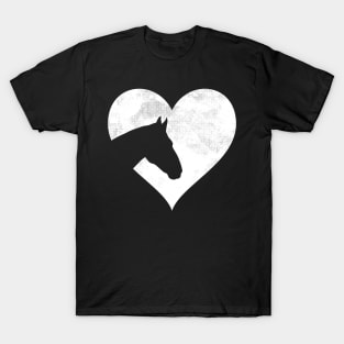 Horse Heart Silhouette For Cowgirl Equestrian Graphic Girl T-Shirt